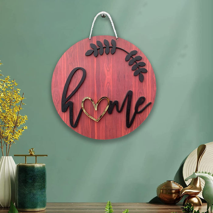 Wall Décor Home Wall Sign MDF Round Shape Wall Hanging, Decorative Home Décor for Living Room, Black (10X10 Inches)