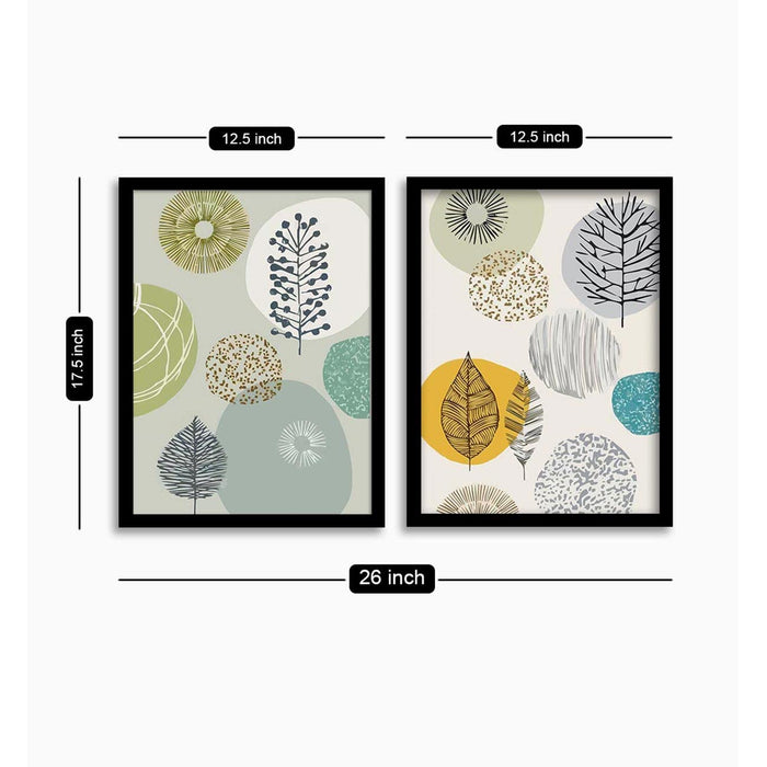 ‎Art Street Set of 2 Multicolor Floral Theme Art Print Painting Black Framed Art Prints for Home Décor and Wall Decoration (Size - 17.5 x 26 Inch)