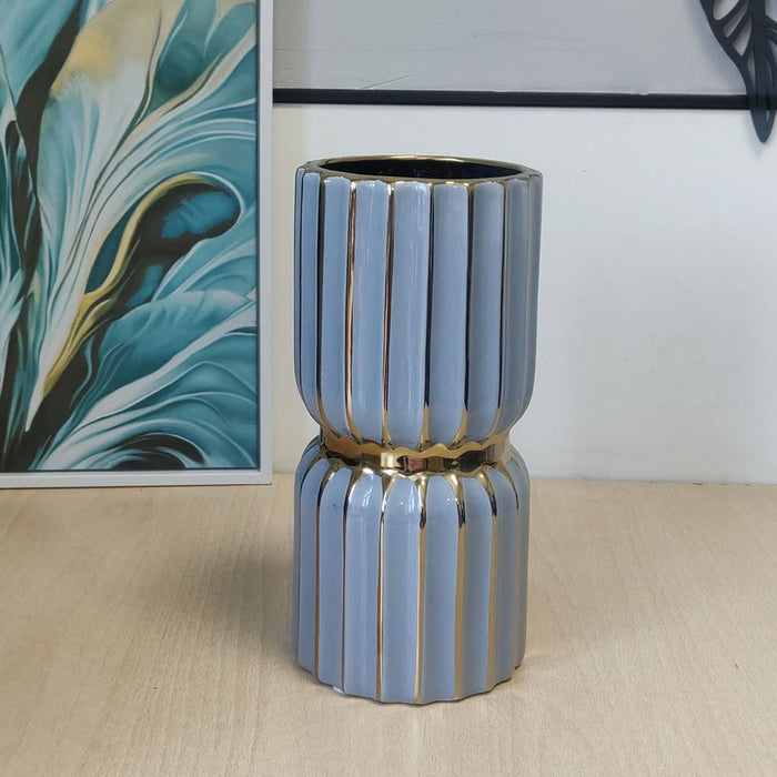 Art Street Ceramic Flower Vase for Living Room Flower Vases for Centerpieces & Tables (Grey)