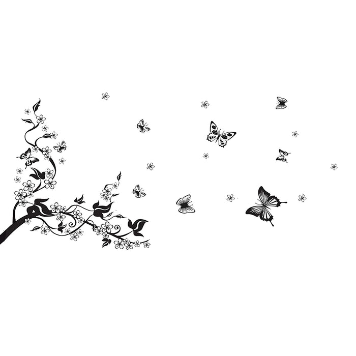 Art Street Nature Theme Beautiful Wall Decals for Home Decor Butterfly & Floral Vinyl Stickers for Wall Decoration (Size - 26 x 40 Inch)