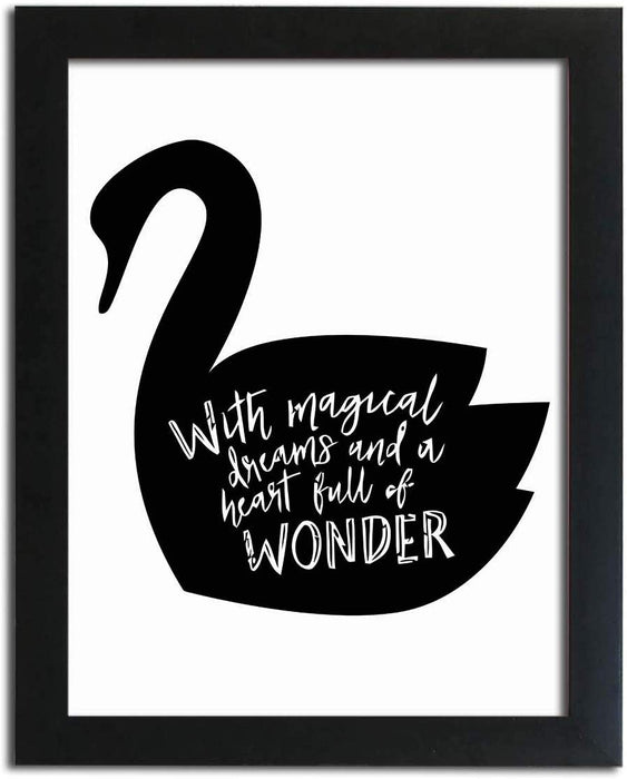 Motivational Quote Poster With Frame # With Magical Dreams & Heart Full of Wonder