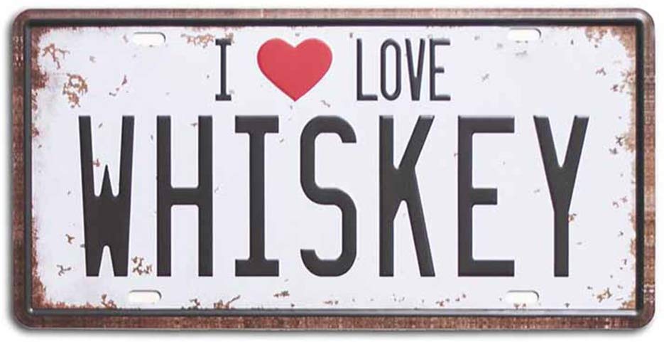 I Love Whiskey With Printed Top Poster Tin Sing Plate