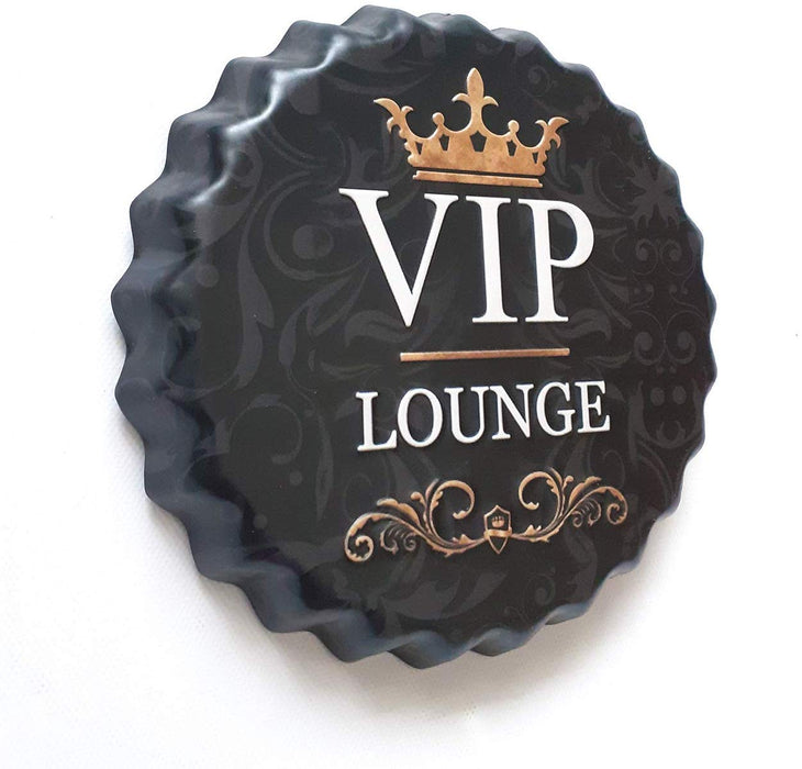 Embossed VIP Lounge Metal Bottle Caps Decorative Tile Tin Signs