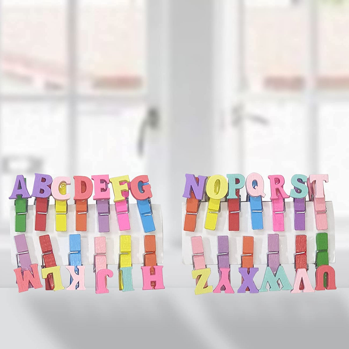 Art Street Alphabet Clips Wooden 26Pcs Capital Letters Wooden Clips Cl ...