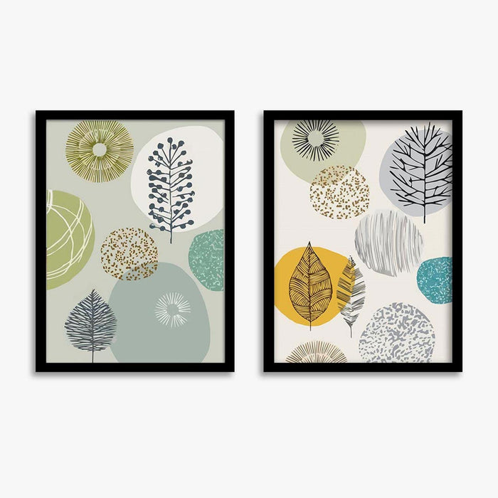 ‎Art Street Set of 2 Multicolor Floral Theme Art Print Painting Black Framed Art Prints for Home Décor and Wall Decoration (Size - 17.5 x 26 Inch)
