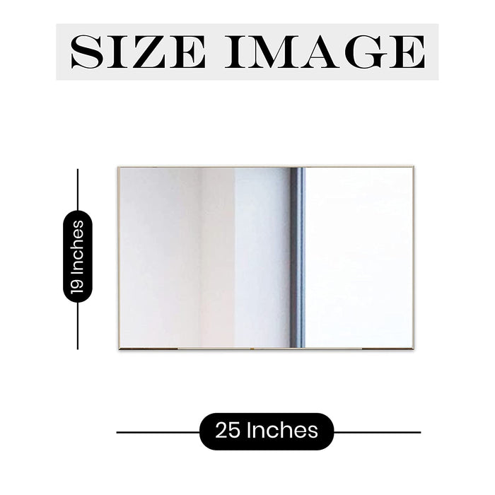 Rectangular Wall Mirror for Bathroom & Bedroom, Wall Mounted Beveled Home Décor Mirror, 19 x 25 Inches (Silver)