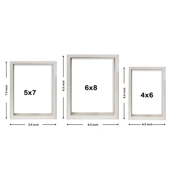 Art Street MDF Wooden Table Top Box Photo Frame Set of 3.
