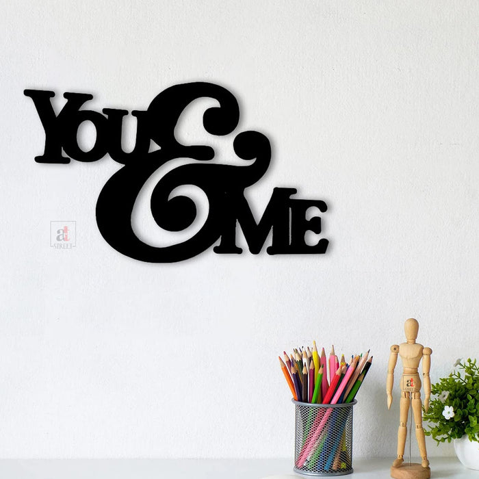 Art Street You & Me Black MDF Plaque Cutout Ready To Hang For Home Office Wall Art Decor, Wall Art Hanging Decorative Item, Home Decoration Size -8 x 11 Inches