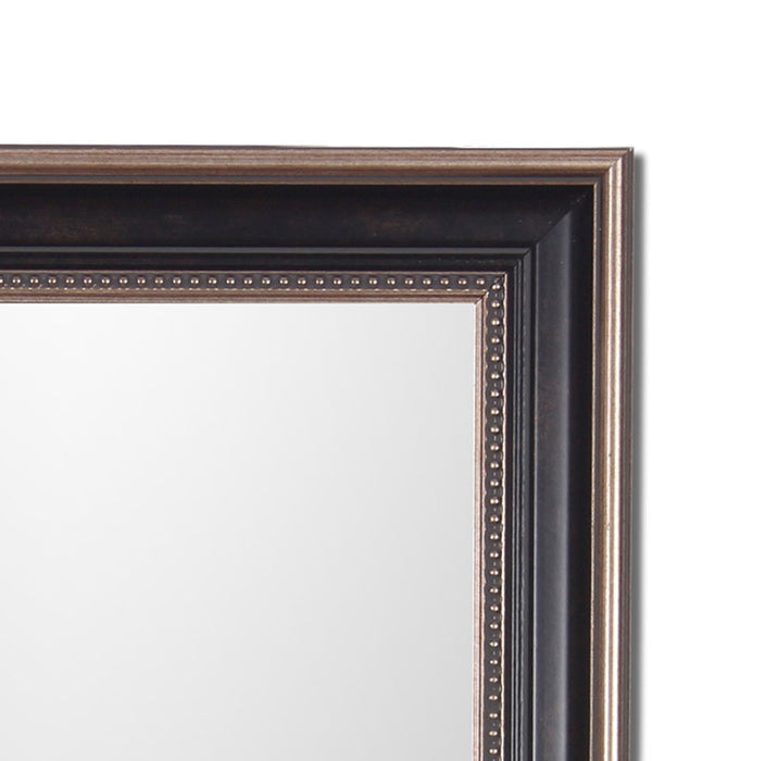 Black  Rectangle Synthetic Pearl Decorative Wall Mirror Inner Size 12X16 inch, Outer Size 15X18