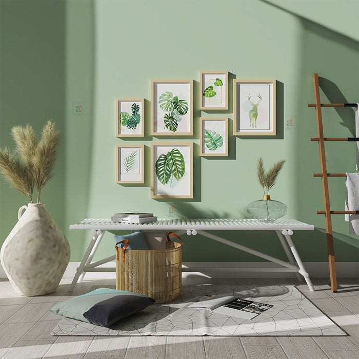 Art Street Wall Décor Green Leaves Set of Framed Art Prints Gallery Paintings for Home Gallery, Bedroom, Living Room Office (Size 12 x 16