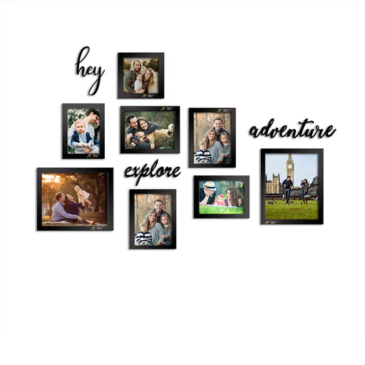 Home Lit Fiber Wood Photo Frame Set of 5 ( Size 8x8, 8x10 inches )