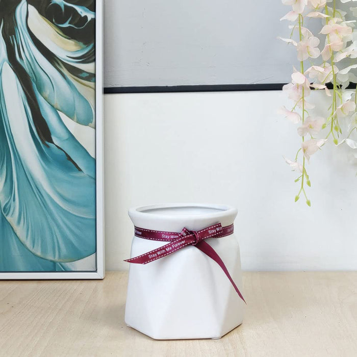 Decorative Ceramic Flower Vase Geometric Design Modern, Flower Pot for Home, Office, Living Room, Bedroom.