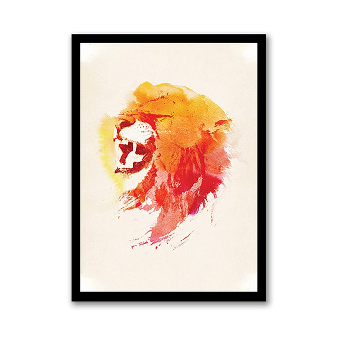 ‎Art Street Red Lion Face Abstract Design painting Art Print for Home, Kids Room, Wall Hanging Decor & Living Room Decoration I Modern Luxury Decorative gifts (12.9 x 17.7 Inches)