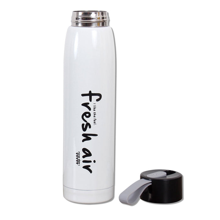 Fresh air White Stainless Steel Thermos Flask/Bottle for Hot and Cold - 320 ML