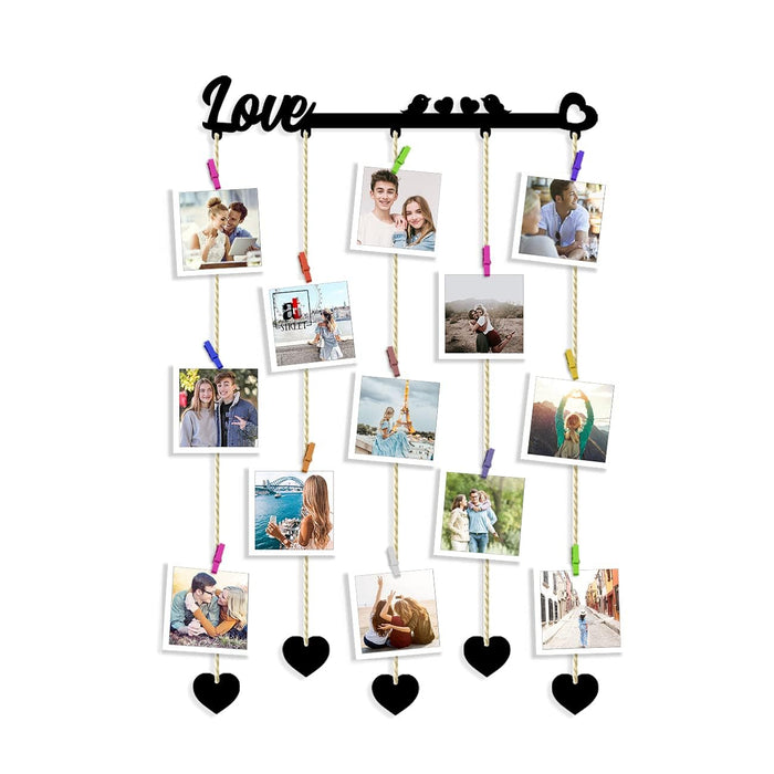 Art Street Love Picture Collage/Hanging Photo Frame Frame Collage Mdf Plaque - Black - Size - 18.5 x 32 inchs