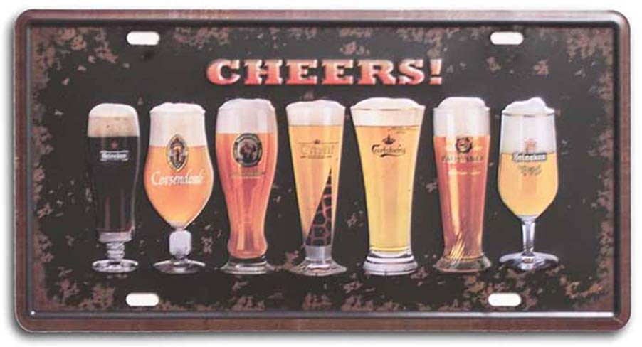Cheers Plate with Printed Top Poster Sing Tin Plate