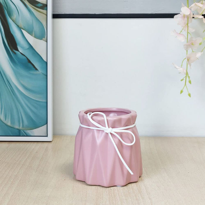 Decorative Ceramic Flower Vase, Origami Pear Shaped Modern Vases for Home, Office, Living Room, Bedroom (Size: 9x9.8 Cm)
