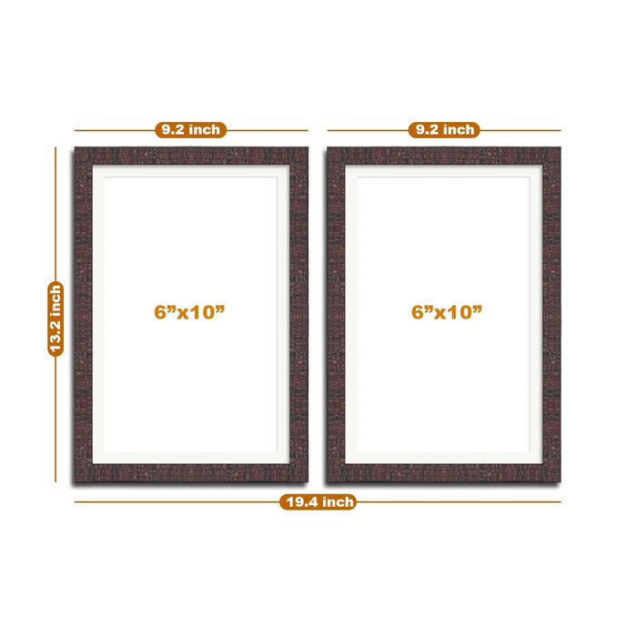 Art Street Photo Frames for Home Décor Set of 2 Maroon Wall Photo Frames for Living Room Decoration (Size - 6 x 10 Inches)