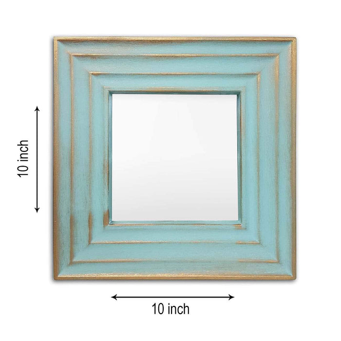 Blue Large Mirror Decorative in Square Shape (10 x 10 Inchs)