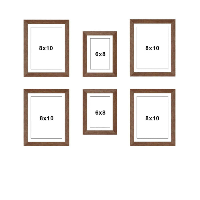 Art Street Set of 6 Wall Photo Frame, Picture Frame for Home Decor with Free Hanging Accessories (Size -6x8, 8x10 Inchs)