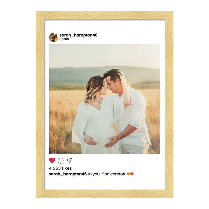 SNAP ART Personalized Gift for couple in Instagram Photo Frame Style. A perfect present for You (9x13 Inch, Beige)