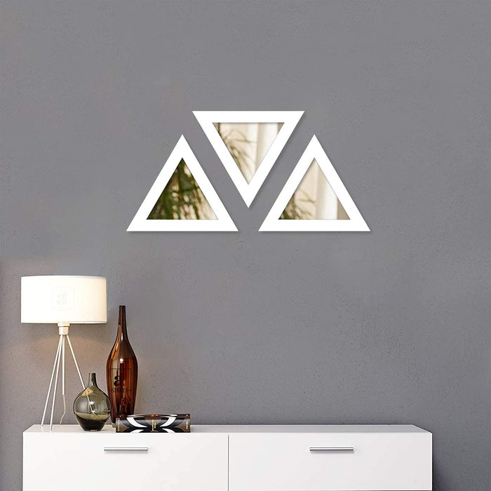 Art Street Decorative Wall Mirror Set of 3 Triangular Shape for Home Decoration & Wall Decoration- Size-10x10 Inch