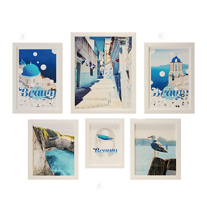 Art Street Wall Décor Beauty Of The Nature Set of 6 Framed Print Paintings for Home Gallery, Bedroom, Living Room & Office (Size - 1 - 12 x 16, 1 - 6 x 8, 2 - 8 x 10 & 2 - 8 x 12 Inches)