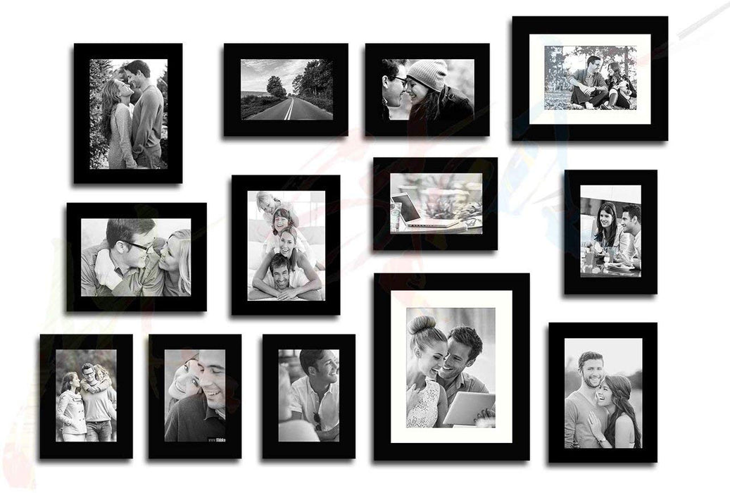 Family Bond Black Wall Set of 13 Individual Photo Frame / Wall Hanging ( Size 4x6, 5x7, 6x8, 8x10 inches )