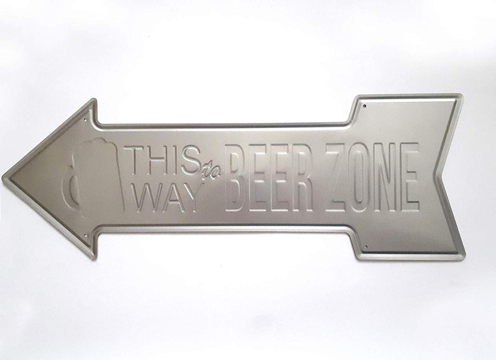 This Way Beer Zone Arrow Tin Signs Bar Posters Rustic Wall Plaque