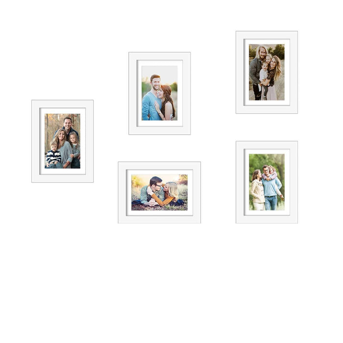 Art Street Set of 5 White Wall Photo Frame, Picture Frame for Home Decor (Size -6x8 Inchs)