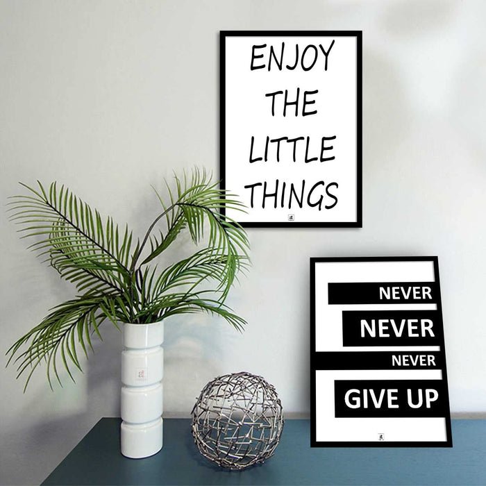Motivational Art Prints Enjoy the Little Things Wall Art for Home Décor for Home, Wall Decor & Living Room Decoration (Set of 2, 17.5" x 12.5" )