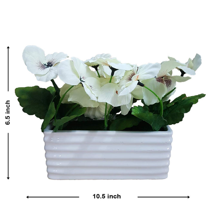 Artificial Orchid Flowers Plants in Ceramic Pot/Planter for Home.