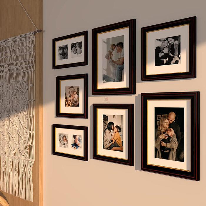 Art Street Set of 7 Progeny Premium 3D Photo Frame For Home Decor  (Black, 6x10, 8x12, 8x8, 8x10 Inches)