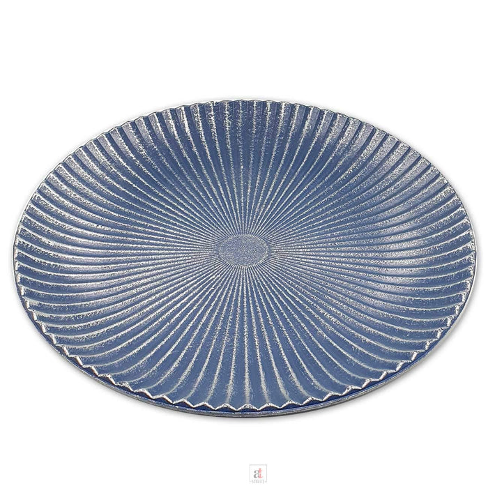 Blue Color Set Of 2 MDF Decorative Wall Plates, For Home & Office - Size-11.5 x 11.5, 7.5 x 7.5 Inch
