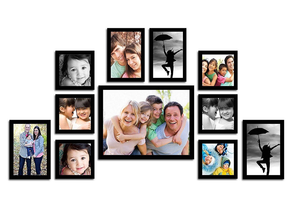 Memory Wall Photo Frame - Set of 11 Individual Photo Frames ( Size 4x6, 5x5, 5x7, 8x10 inches )