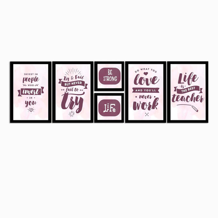 Art Street Motivational Quotes Life is the Best Teacher Art Prints (Set Of 6, 5x5, (A4) 8x12 Inch)