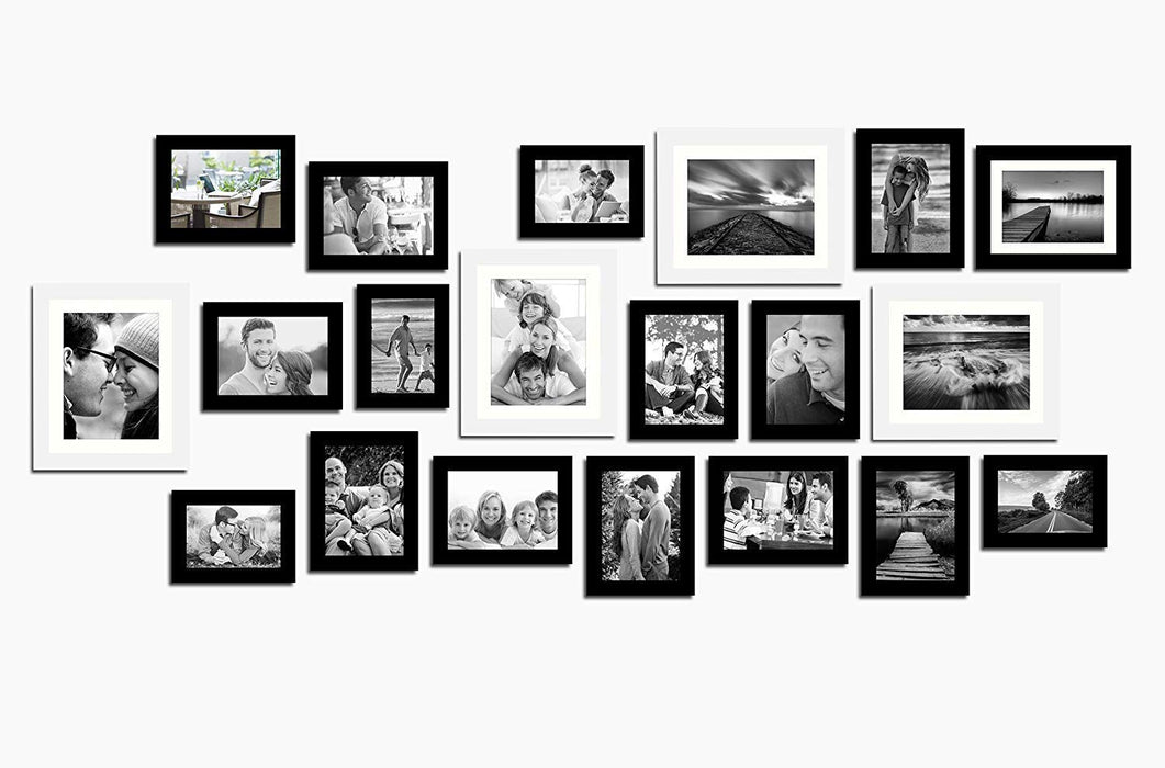 Individual Black Wall Photo Frames Wall Decor Set of 20