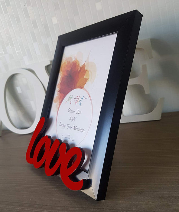 Love Customize Table Photo Frame Red and Black ( Size 6x8 )