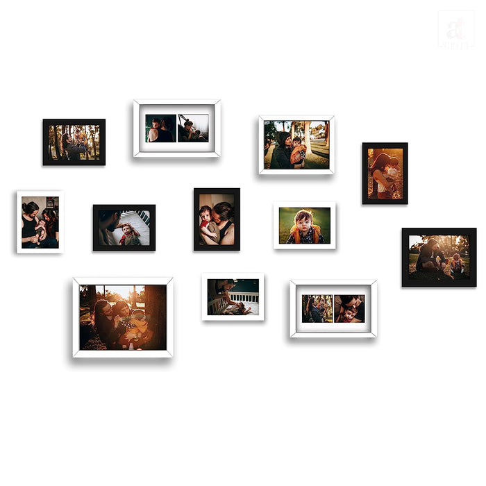 Art Street Collage Wall Photo Frame For Home Decoration - Set Of 13 (4x6-7 Pcs, 6X8-2 Pcs,6x10-2 Pcs, 8x10-1 Pcs), Black & White