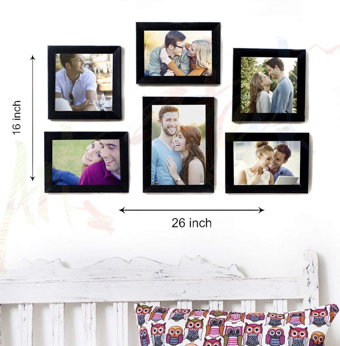 Classy Group Memory Set of 6 Wall Photo Frame for Office, Living Room, Hoom. ( Size 4x6, 5x5, 5x7 inches )