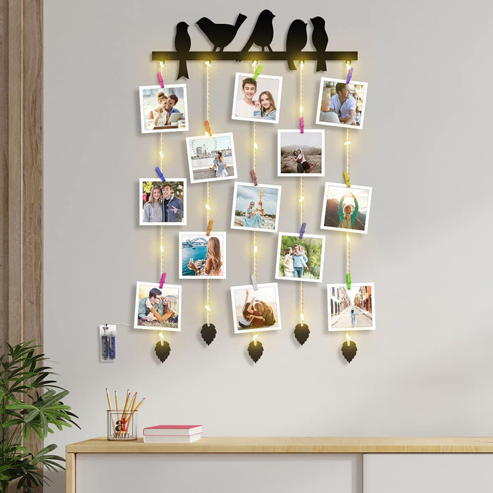Art Street Birds Design MDF Plaque Clip Photo Frame Collage Hanging Fr ...