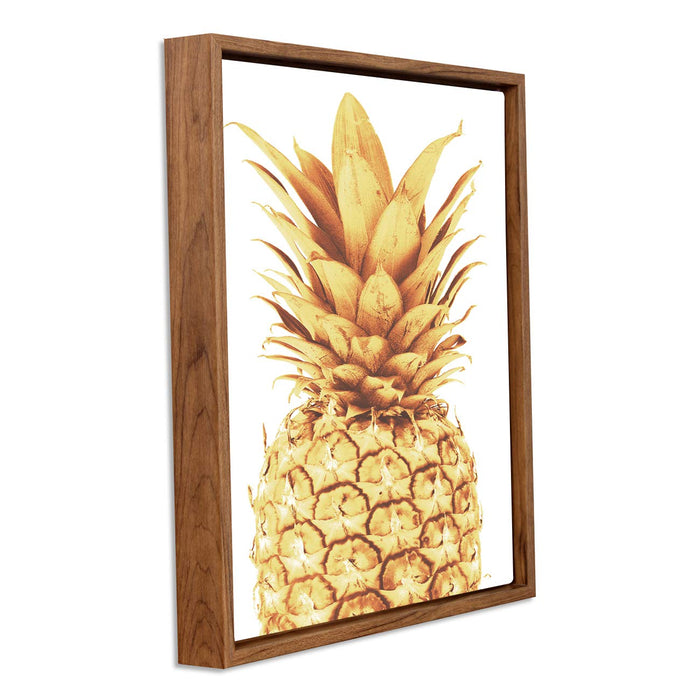 Gold Pineapple Framed Canvas Framed wall art print  Luxury canvas painting with floater frame.