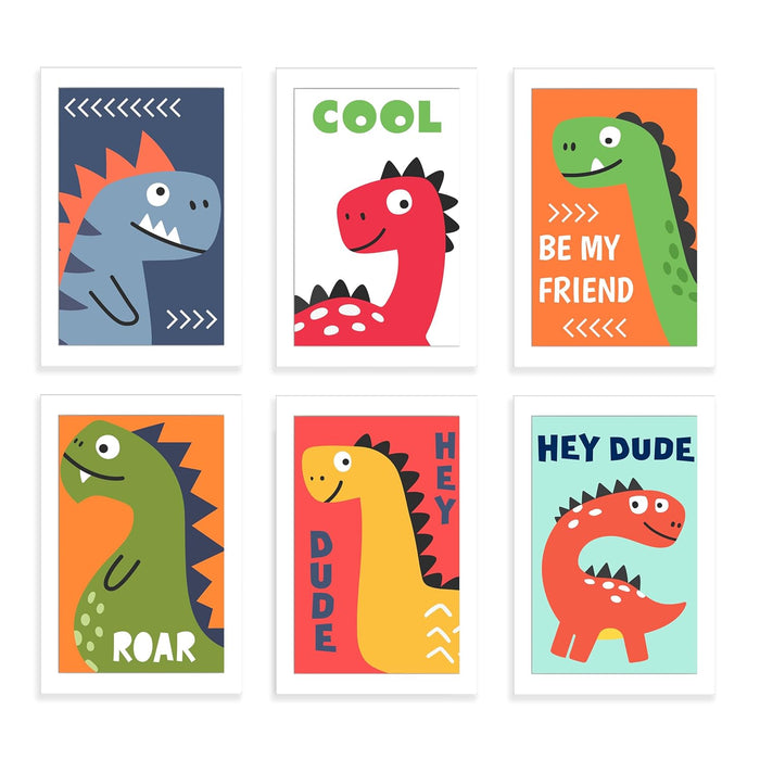 Art Street Cool Be my friend Animals Art Print for Kids Room Decoration (Set of 6, 8.9x12.8 Inch, A4)
