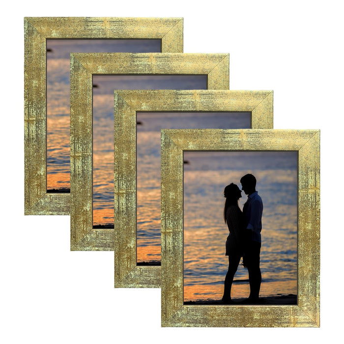 Art Street Photo Frame For Home Décor, Wall Mounted Collage Picture Frame for Decoration, Golden - Set of 4, 8x10 inches