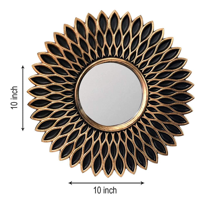 Decorative Round Black Wall Mirror for Living Room Set of 3