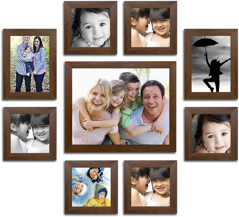Onmium Individual Set of 9 Wall Photo Frames ( Sizes 5x5, 5x7, 8x10 inches )