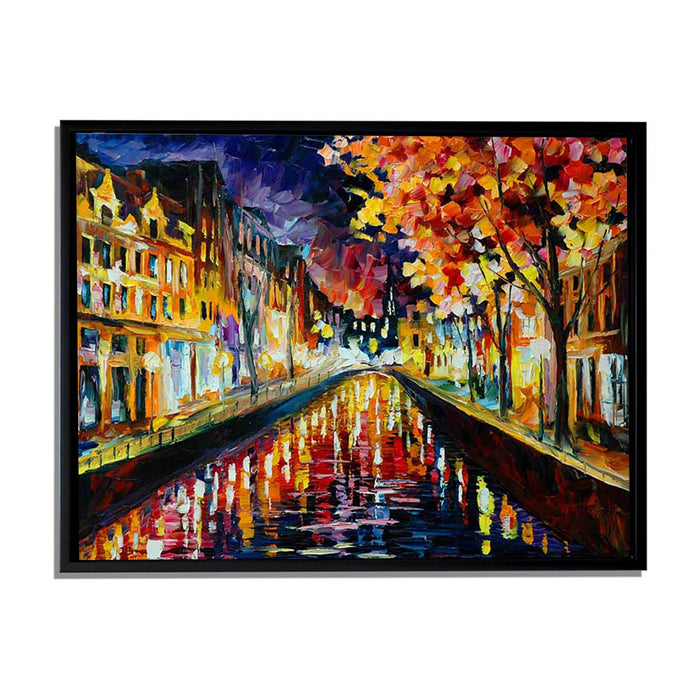 Art Street Amsterdam Night Print Landscape Canvas Painting