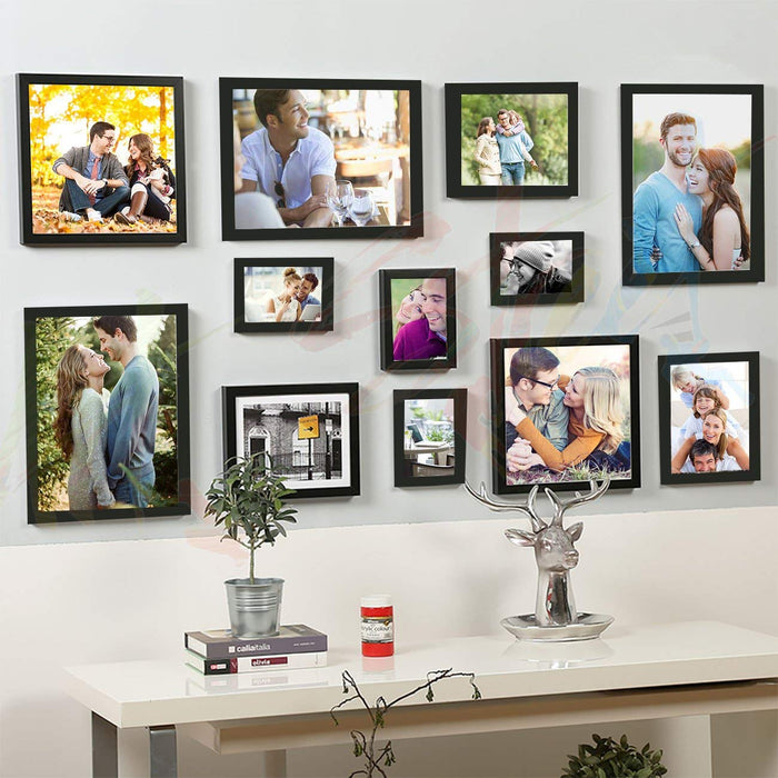 Art Street - Home Essential Set Of 12 Individual Photo Frame Frames (Mix photo Size) - 4 units 4x6, 3 units 6x8,2 units 8x8,3 units 8x10