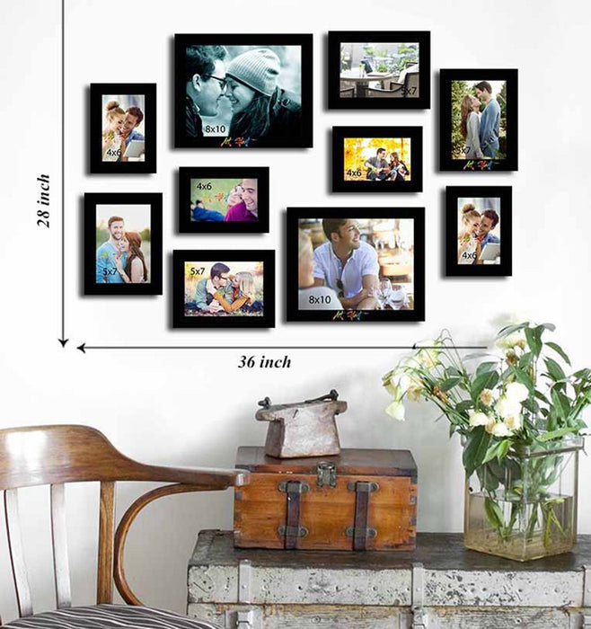 Art Street Set of 10 photo gallery wall Individual wall Photo Frames (Size 4x6, 5x7, 8x10 inches)
