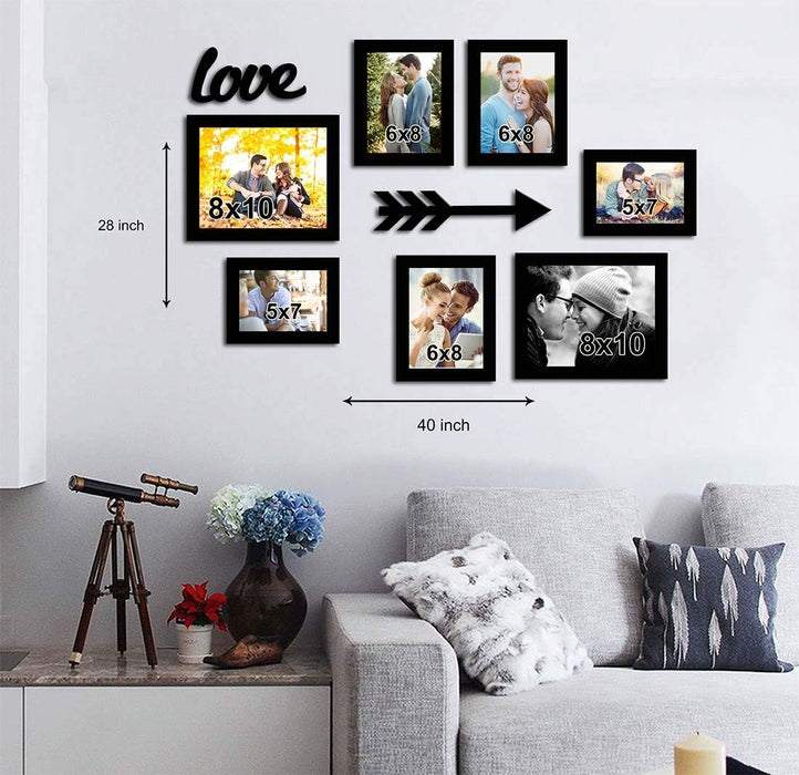 Love Infinite Individual Wall Photo Frame+2 MDF Plaque (Arrow & Love). ( Size 5x7, 6x8, 8x10 inches )